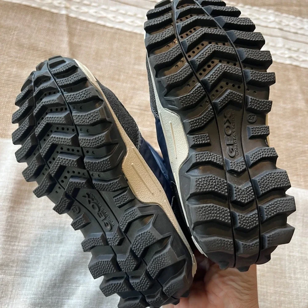 Geox Respira Kids Navy Blue Waterproof Quilted Snow Boots Size US 10 EUR 27